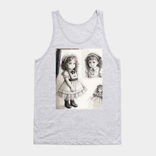 Pencil drawing. Portrait of a charming little girl Tank Top